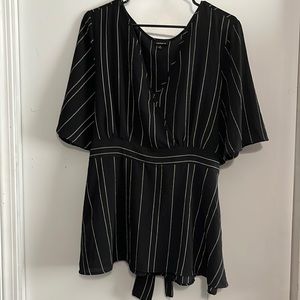 Black peplum stripe torrid 2X top
